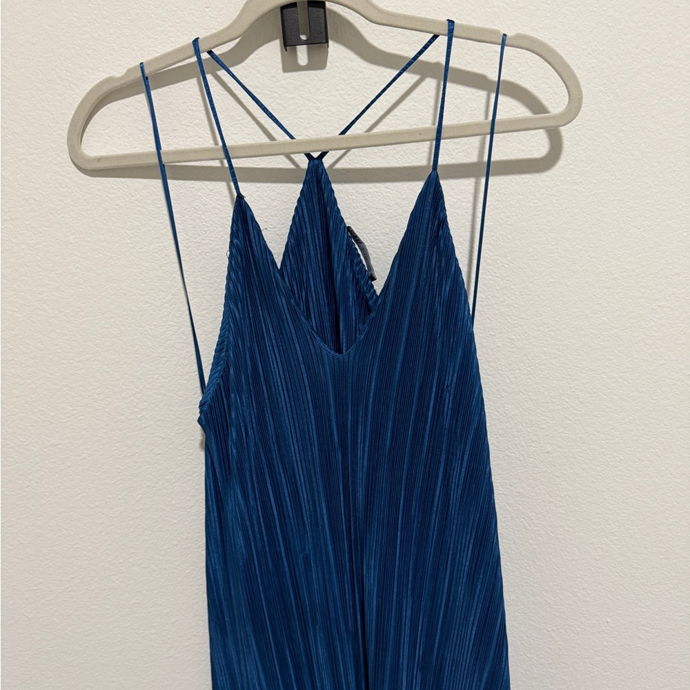 Zara Blue Pleated Dress - Picture 3 of 3